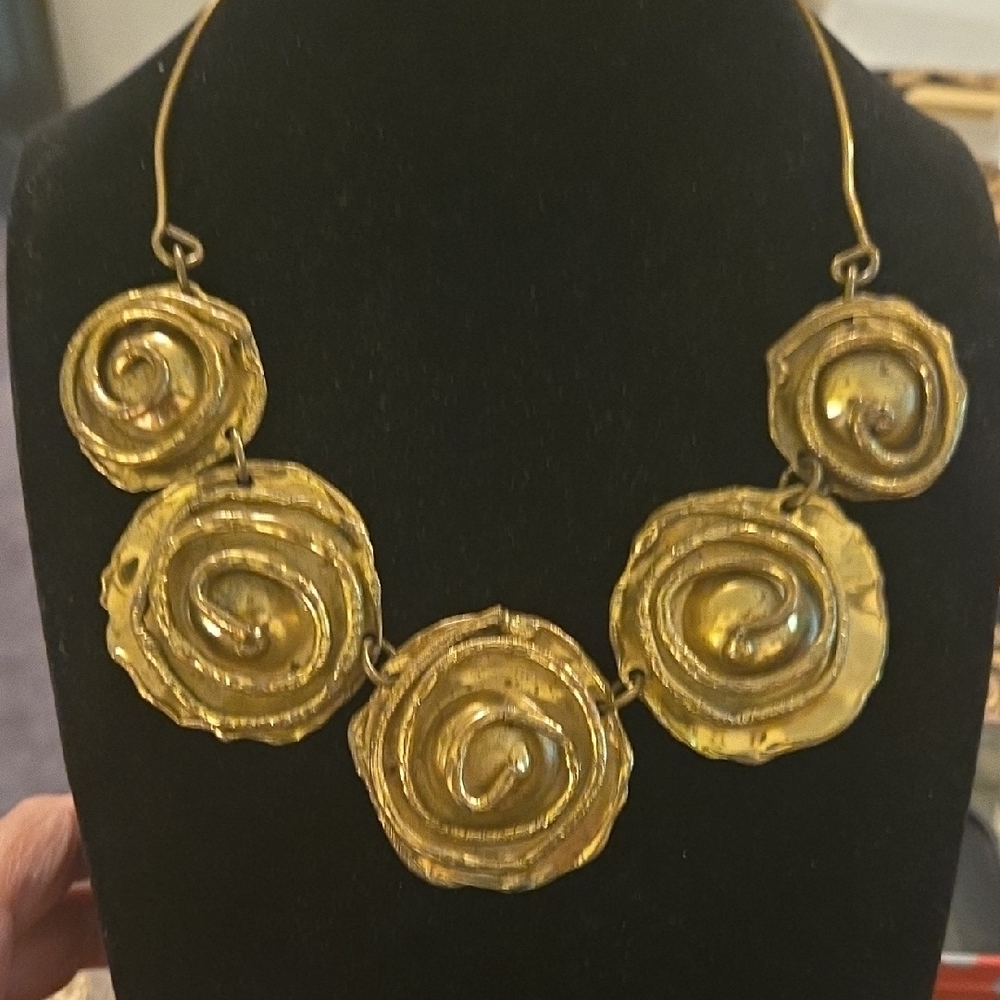 Vintage Brass Brutalist Choker
